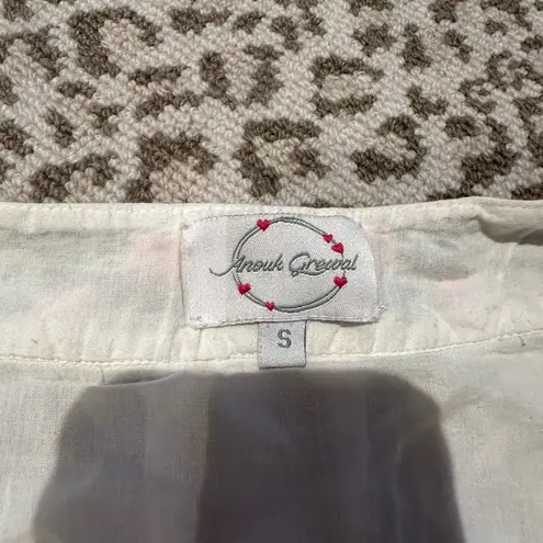 Gold and White Boxy Embellished Short Sleeve Coverup