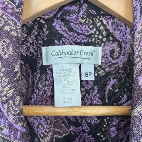 Coldwater Creek Vintage Y2K Jacket Womens 8P Purple Paisley Forest Fairy Lined