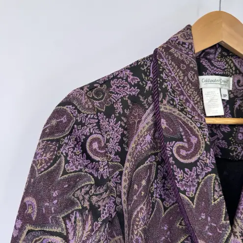 Coldwater Creek Vintage Y2K Jacket Womens 8P Purple Paisley Forest Fairy Lined
