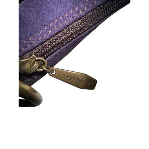 Berge Purple Suede Shoulder Bag Tassel Accent Italy Leather Boho Style