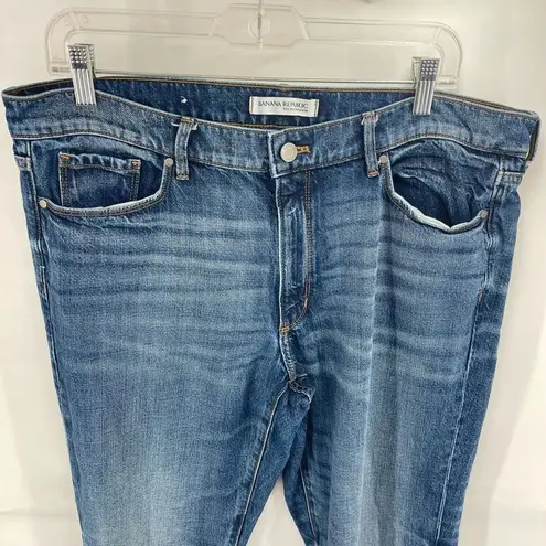 Banana Republic  Womens Cropped Flare Jeans Denim Medium Wash Blue Size 32