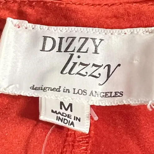 Dizzy Lizzy Tank Top Women's Medium Red Satin Party Strappy Back Criss Cross NYE