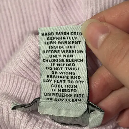 Carmen Marc Valvo Women’s 3/4 Sleeve Ribbed Cutout Front Lavender Knit Top sz S