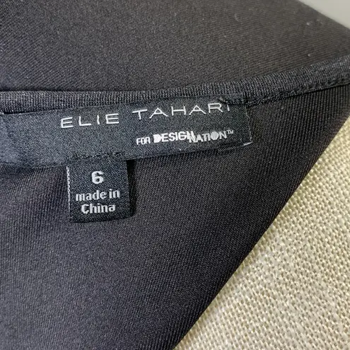 Elie Tahari New York Skyline Black with White Dress Size 6