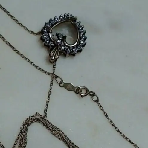 10K Solid Yellow Gold YG Chain JCM Heart Pendant Charm Diamond Necklace