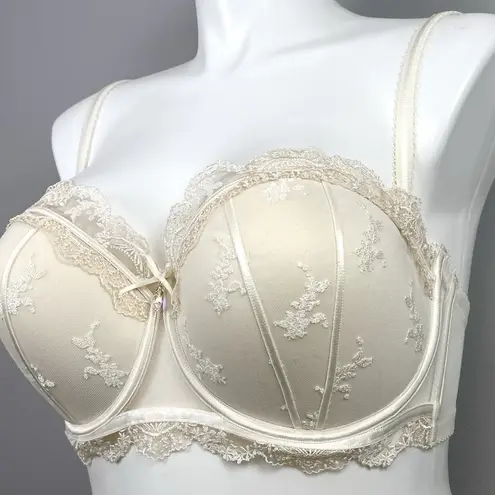 Honey Birdette Daisy Balconette Bra US 40G Padded Lined Molded Underwire Ivory Size undefined