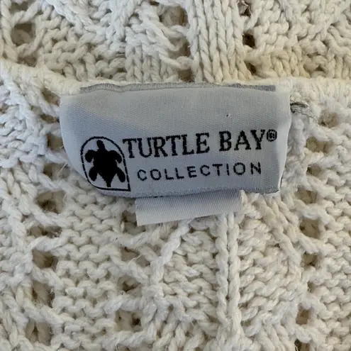 Vtg Ivory White Crochet Vest Medium Turtle Bay Open Knit 80s 90s Coquette