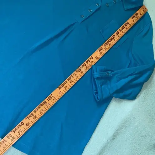 Karen Scott cotton 3/4 button tab sleeves chest pockets collar size XL