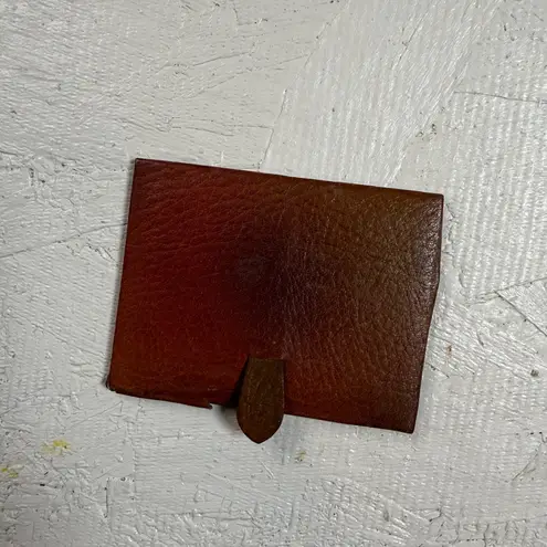 Vintage Leather Handbag Art Deco Floral Embossed Kiss Lock Clutch Purse Brown