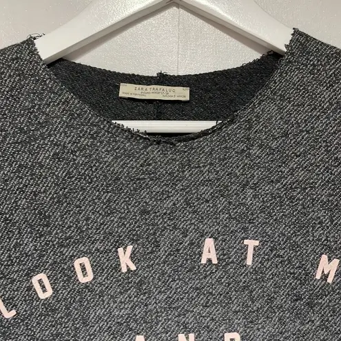 Oversized | Zara Gray Look at Me and See The Future Sweater Dress Small Gray