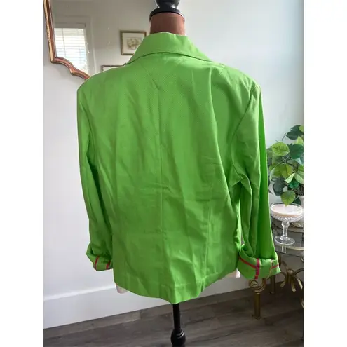 Tommy Hilfiger Tommy‎ Hilfiger Women's Blazer Size 14 Lime Green Casual Notched Lapel