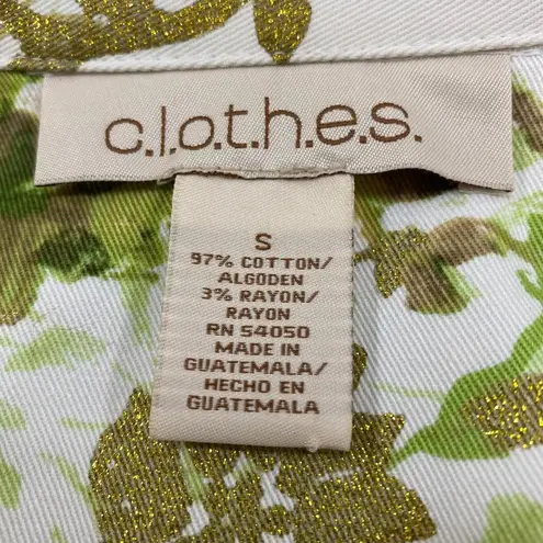 c.l.o.t.h.e.s Fashion Jacket. Women Size Small Denim Fabric Floral Print.