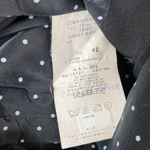 Emporio Armani Armani Black Wool Blend Collarless Blazer Jacket 4 42