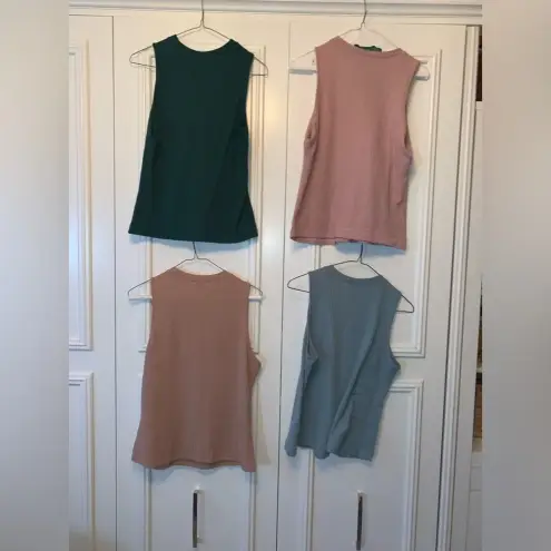 SheIn Set‎ 4  ribbed high neck tank tops size XL