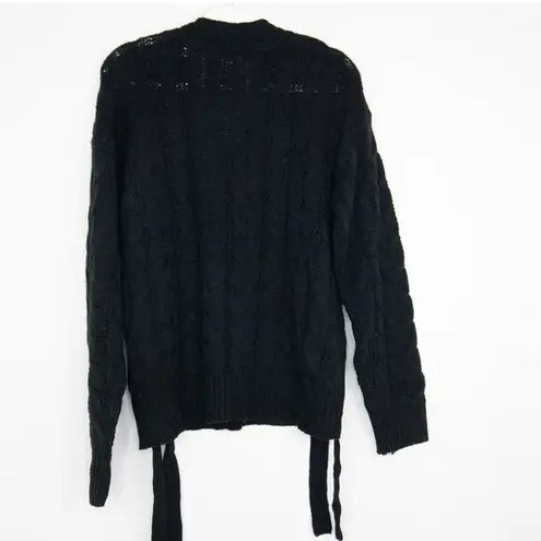 Weatherproof NWOT Vintage V-neck cabled sweater, black, XL
