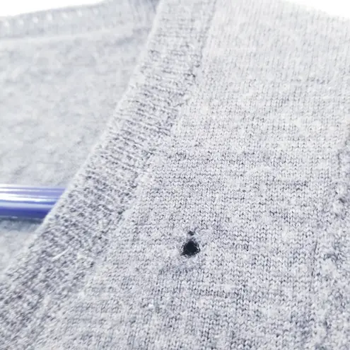 Milly of New York 100% Merino Wool Bow Gray Knit Blouse 3/4 Sleeves