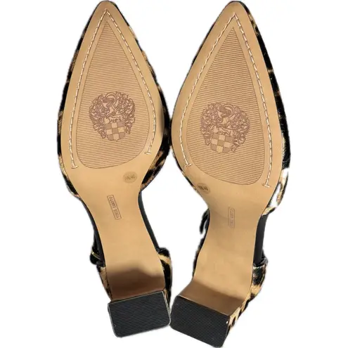 Vince Camuto NWT  Hendriy Leopard Print Block Heel Ankle Strap Pumps Tan 9