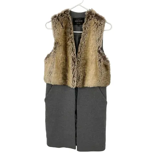 River Island  Sleeveless  Faux Fur Coat‎ Size XS #1094