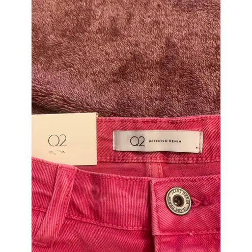 Q2 Premium Denim Women's Medium Straight Cut Bright Pink Jeans NWT Size 4