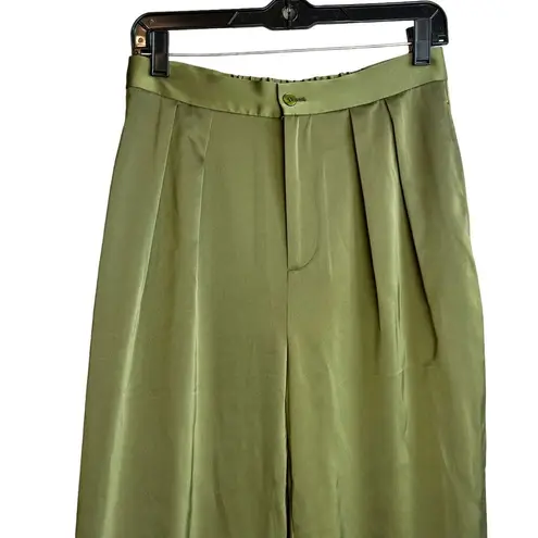 THE DROP SUIT Womens Small Green Satin Blazer Trouser Pants Matching Set NEW