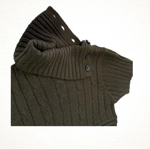 Ellen Parker Grey Cable Knit Short Sleeve Sweater Dress Gray Size undefined