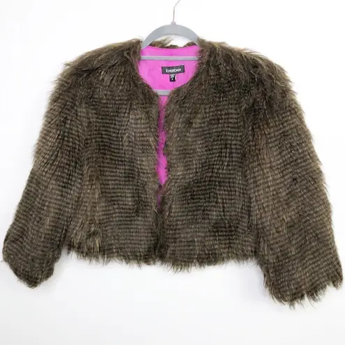 BE Be faux fur Cropped jacket Size M