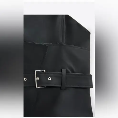 ZARA NWOT dark gray strapless corset belted tube top