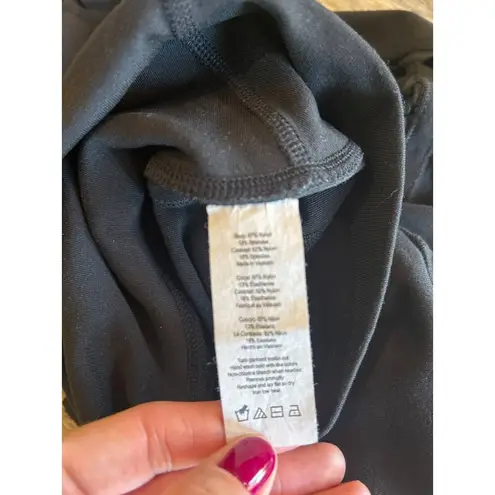 Alo Chevron Capri Semi Sheer Legging Black Womens Size XS