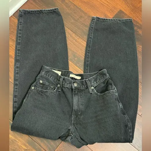 Levi's Levi’s Black Baggy Distressed Dad Jeans Size 25