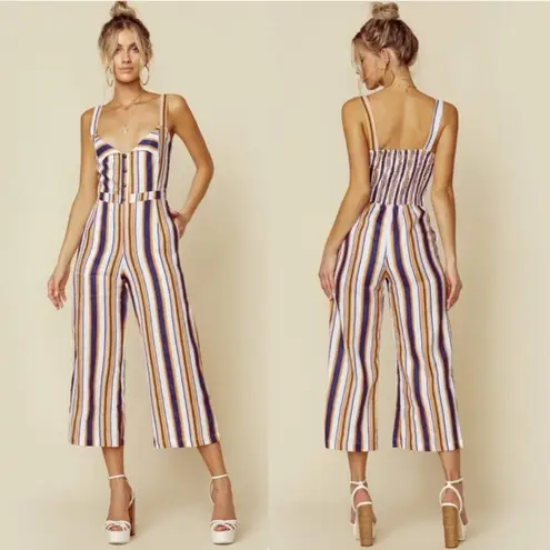 Faithfull the Brand NWT FAITHFUL THE BRAND | Scout 100% Linen Jumpsuit in Mirielle Stripe Sz. Large