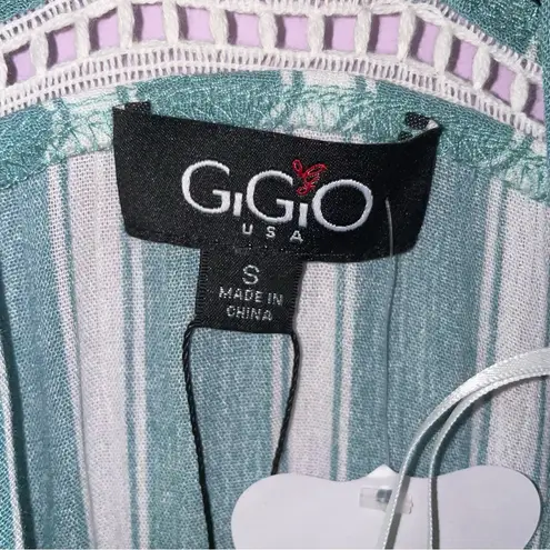 Gigio Cardigan S Longline Beachy Kimono Open Front Ruffle Swim Cover Green