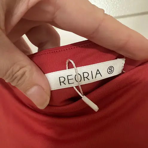 REORIA | NWT Women's Casual Pink Square Neck Snap Closure Thong Bodysuit, Size S