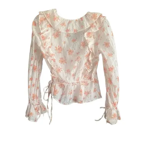 Free People NWT!  Amanda Ruffle Wrap Top. Size XS.