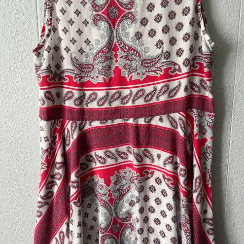 Umgee  Womens Tank Dress Large Handkerchief Hem Paisley Floral Cottagecore Boho