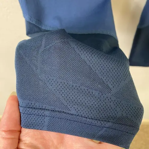 Pearl Izumi Wander Blue Mesh Panel Mid Rise Athletic Leggings With Pockets Sz L