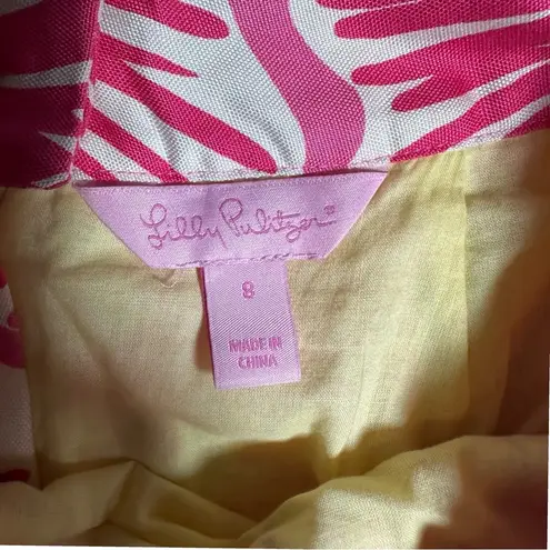 Lilly Pulitzer Fayette 100% Silk Oxford Multi with a Splash Skirt Bubble Skirt 8