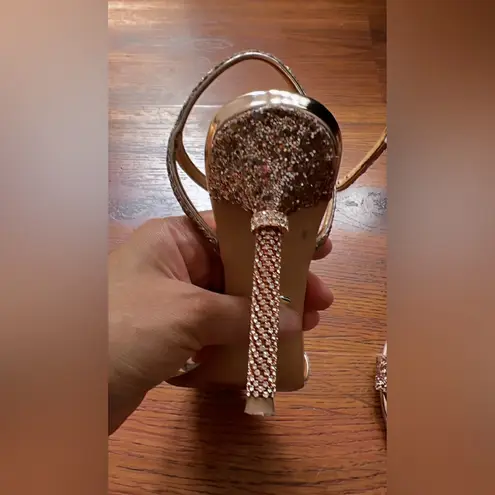 Badgley Mischka | Olympia Metallic Glitter rose gold