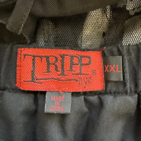 Tripp NYC Suspenders Skull Mini Skirt Size XXL Black White Tulle Ruffle Goth