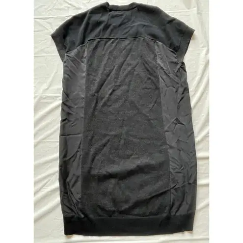 ALLSAINTS black V-Neck Short Sleeve wool blend Knit Tunic Dress Minimalist 4