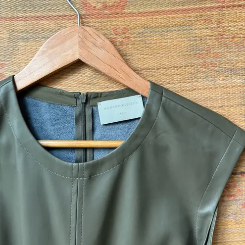 Modern Citizen  Pilar Faux Leather Dress in Olive Green size small