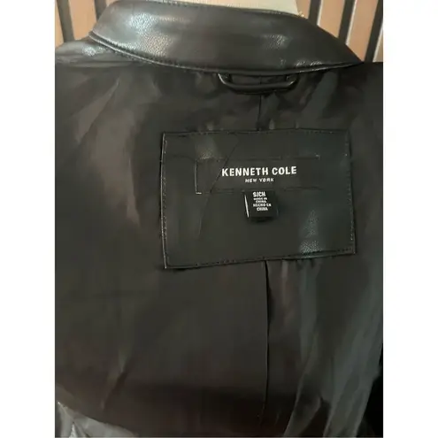 Kenneth Cole New York black fox leather jacket size small NWT
