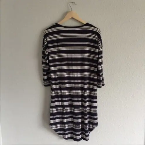 Press Navy Stripe Knit Mini Dress 3/4 Sleeves by