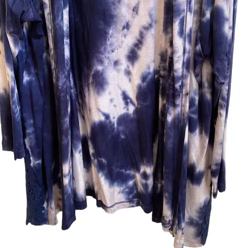 Avenue NWT ππ€ French Terry Navy Tie-Dye Long 32.5β Open Hoodie Cardigan, 22/24