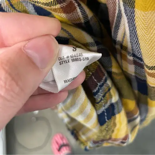 CP Shades Yellow Plaid 100% Cotton Long Sleeve Button Up