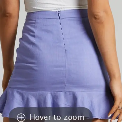 Showpo CLARA MINI SKIRT WITH RUFFLE HEM IN CORNFLOWER BLUE 