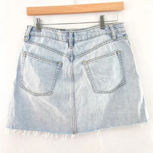 We The Free Free People  Light Wash Denim Skirt Button Fly size 28