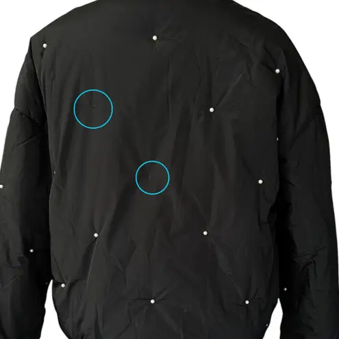 Sleeper Faux Pearl Puffer Cropped Jacket Black Size S/M Size M