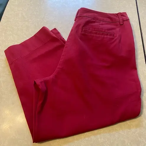 st. john's bay St John’s Bay Women’s Stretch Red Cropped Pants Size 12