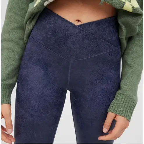 Aerie Offline  • Navy Blue Crackle Crossover Leggings