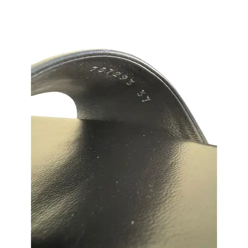 Balenciaga NIB Duty Free Leather Logo Slides in Black Size 37